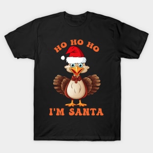 Thanksgiving Turkey Funny Fake Santa Thanksgiving Turkey Day T-Shirt